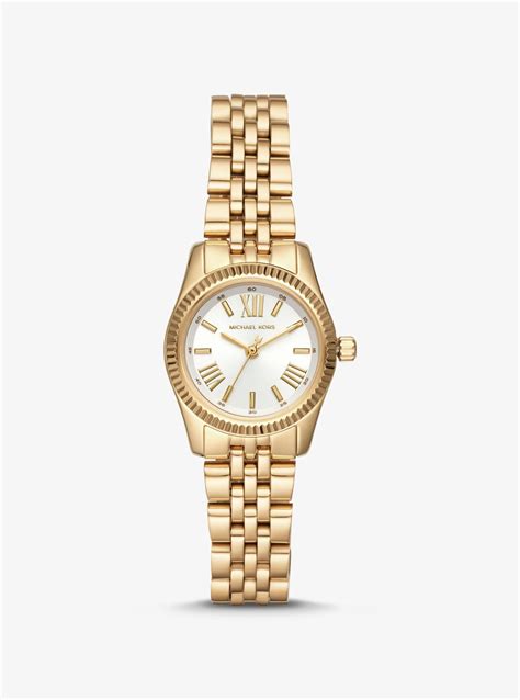 michael kors lexington mini gold tone turquoise dial watch|Petite Lexington Pavé Gold.